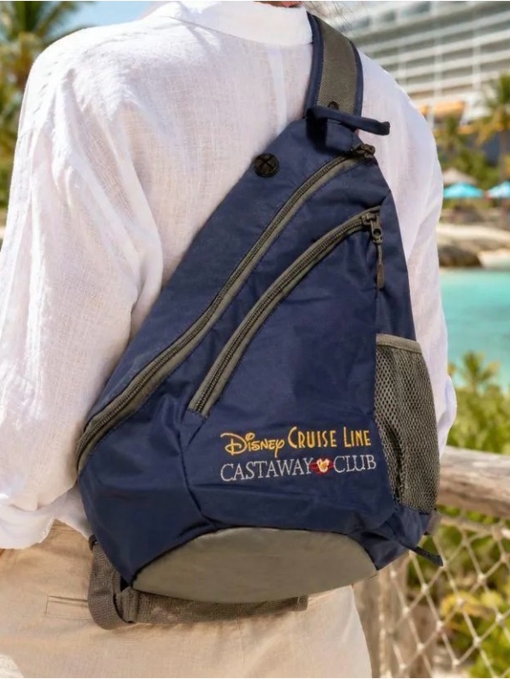 Disney Cruise Line Castaway Club Navy Sling Bag